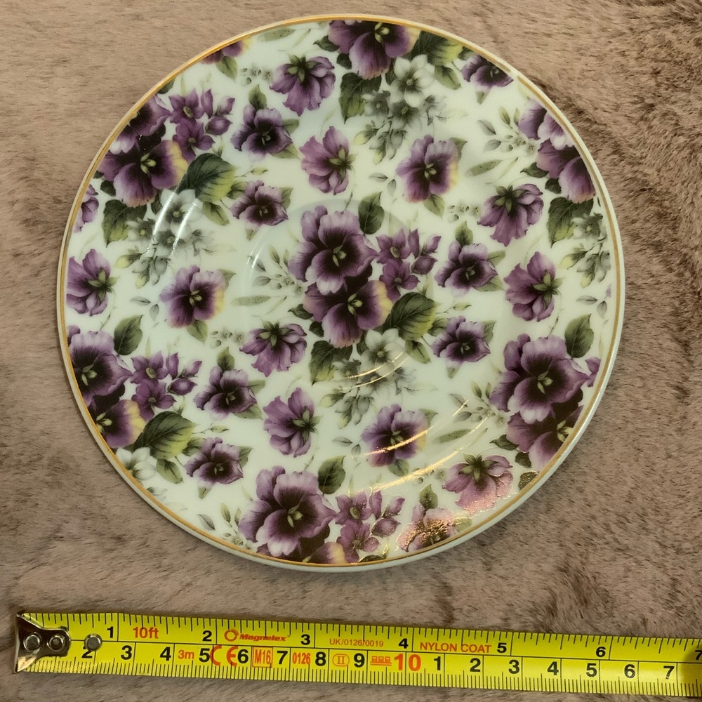 Vintage Darice Purple Flower Saucer